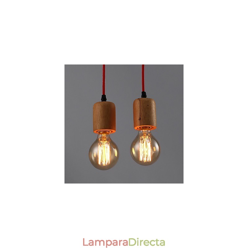 Lámpara de araña estilo mini moderna contemporánea de madera de bambú