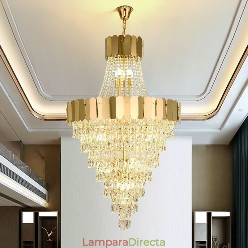 Lámpara colgante cónica de cristal europea