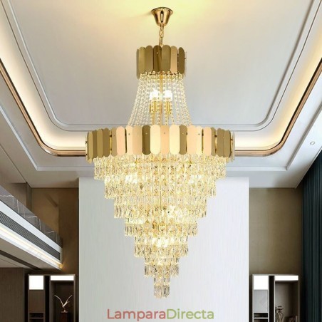 Lámpara colgante cónica de cristal europea Lámpara colgante cónica de cristal europea
