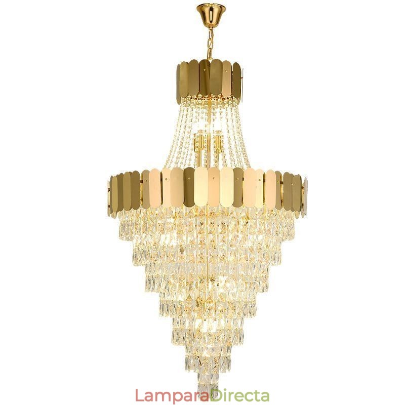 Lámpara colgante cónica de cristal europea
