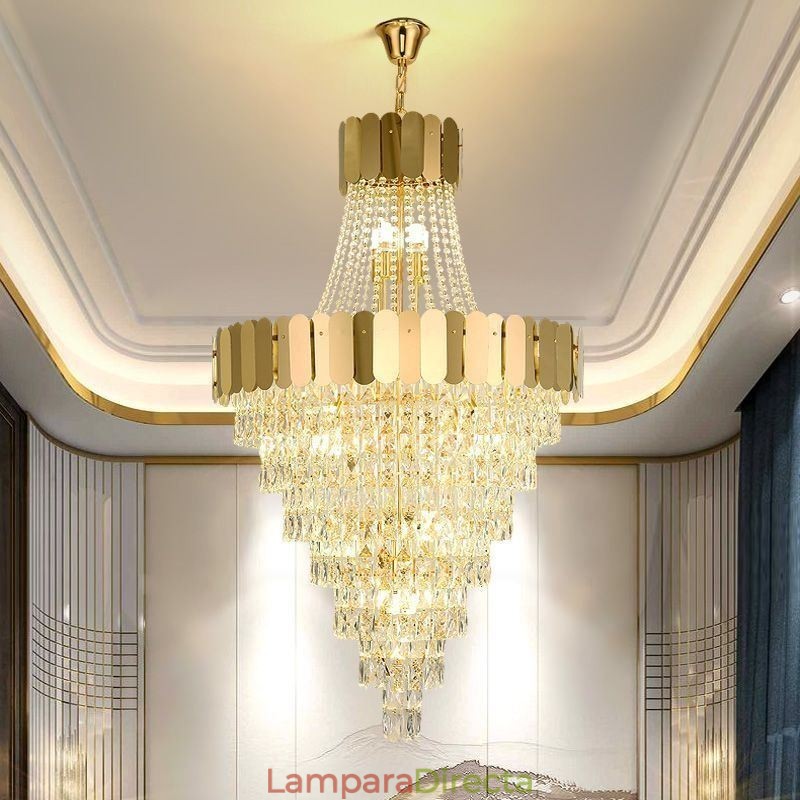 Lámpara colgante cónica de cristal europea