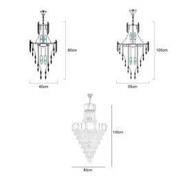 Lámpara colgante cónica de cristal europea