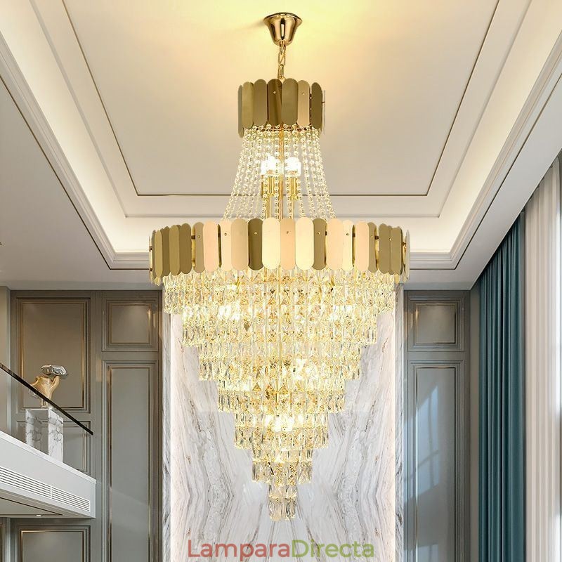 Lámpara colgante cónica de cristal europea