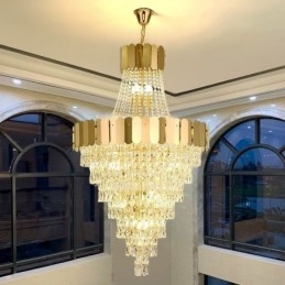 Lámpara colgante cónica de cristal europea