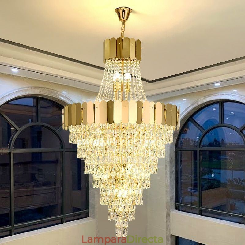 Lámpara colgante cónica de cristal europea