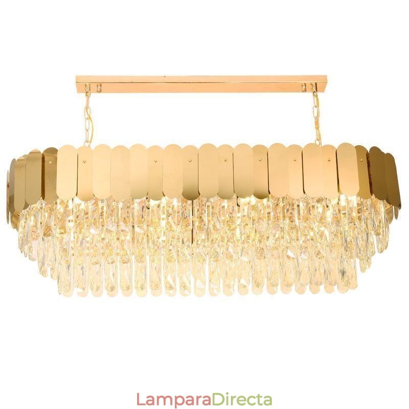 Lámpara colgante de cristal de lujo, lámpara de techo ovalada