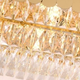 Lámpara colgante de cristal de lujo, lámpara de techo ovalada