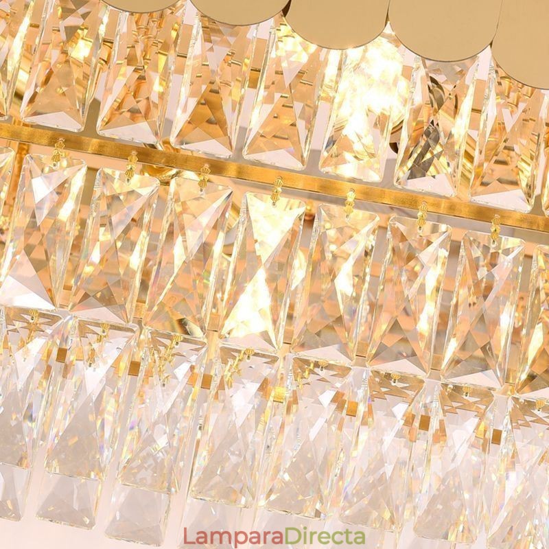 Lámpara colgante de cristal de lujo, lámpara de techo ovalada