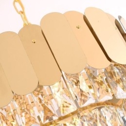 Lámpara colgante de cristal de lujo, lámpara de techo ovalada