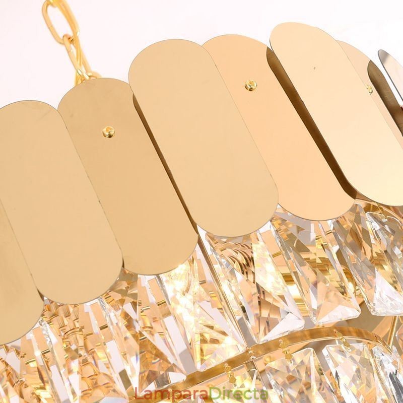 Lámpara colgante de cristal de lujo, lámpara de techo ovalada