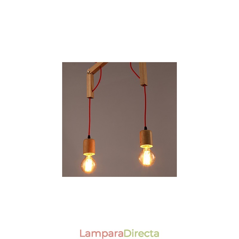 Lámpara de araña estilo mini moderna contemporánea de madera de bambú