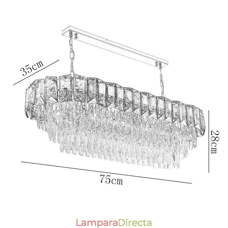 Lámpara colgante ovalada de lujo de cristal K9
