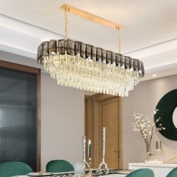 Lámpara colgante ovalada de lujo de cristal K9
