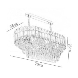 Lámpara colgante de cristal moderna, lámpara de techo ovalada de lujo