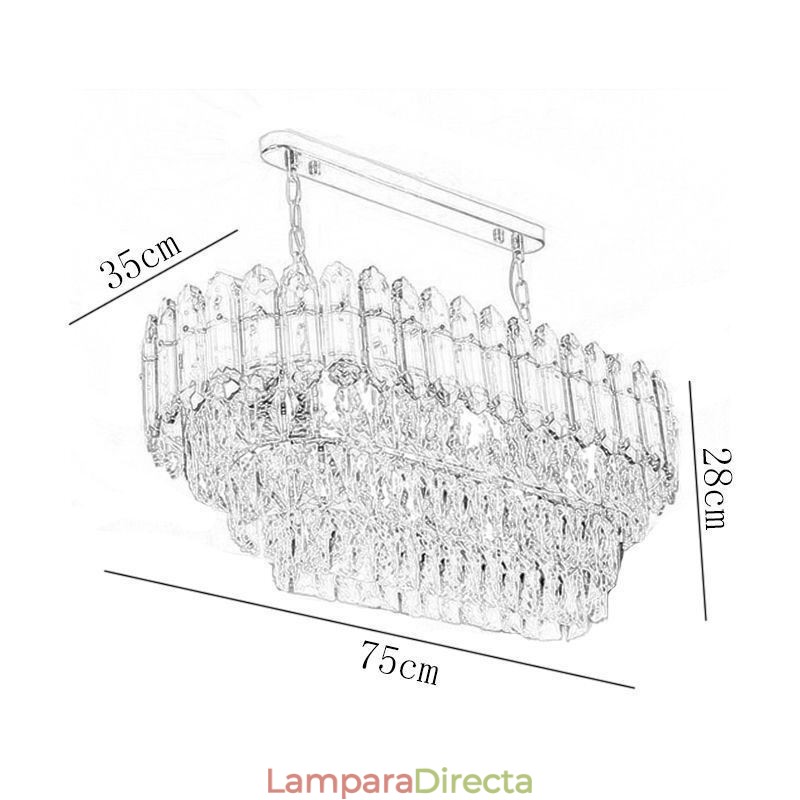Lámpara colgante de cristal moderna, lámpara de techo ovalada de lujo