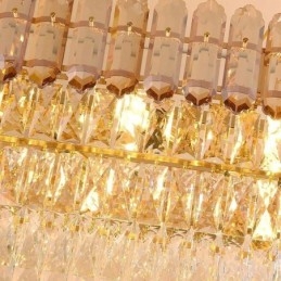 Lámpara colgante de cristal moderna, lámpara de techo ovalada de lujo