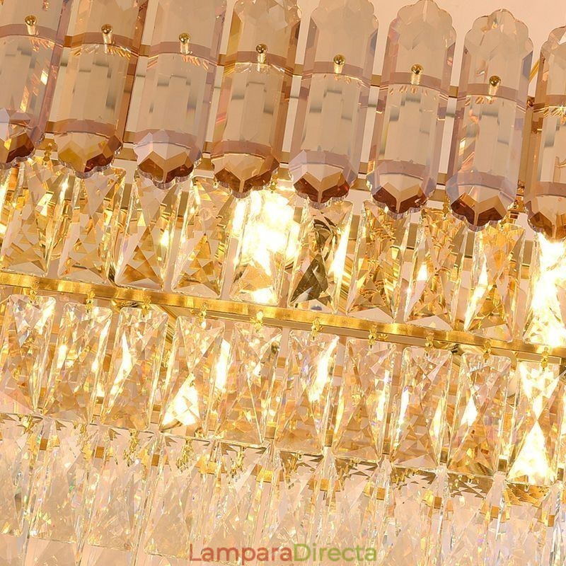 Lámpara colgante de cristal moderna, lámpara de techo ovalada de lujo