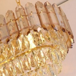 Lámpara colgante de cristal moderna, lámpara de techo ovalada de lujo