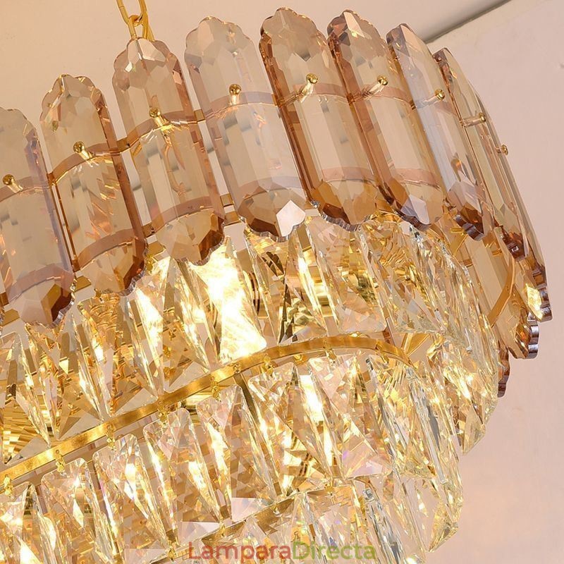 Lámpara colgante de cristal moderna, lámpara de techo ovalada de lujo