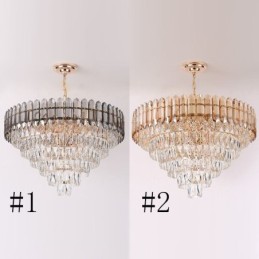 Lámpara colgante de cristal moderna, accesorio de iluminación de techo