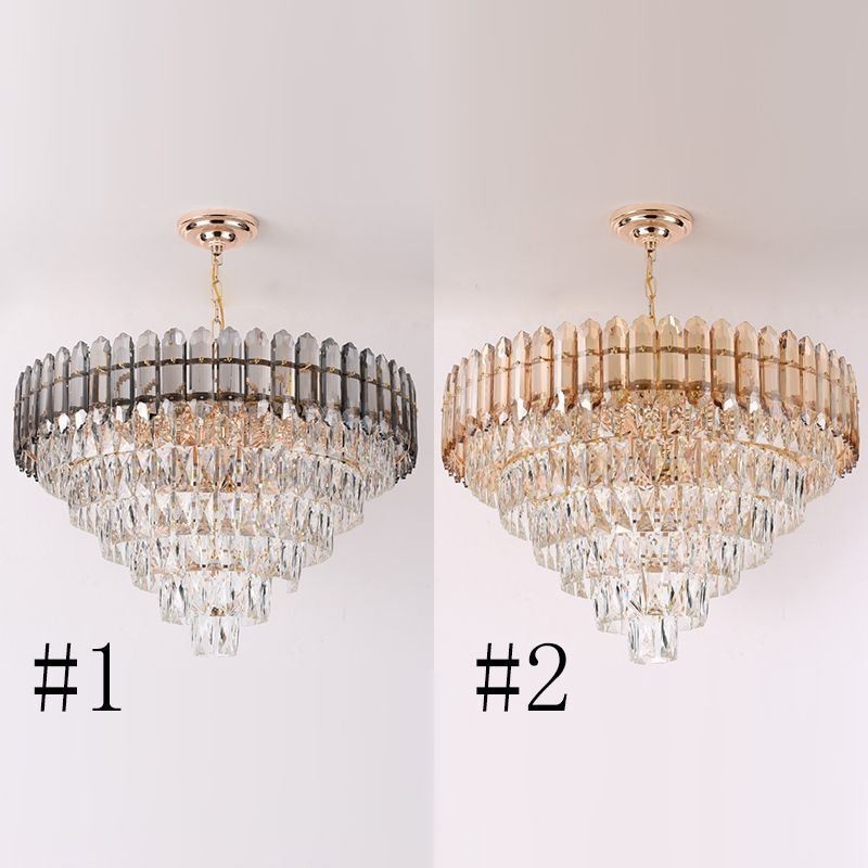 Lámpara colgante de cristal moderna, accesorio de iluminación de techo