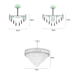Lámpara colgante de cristal de lujo, iluminación de techo redonda