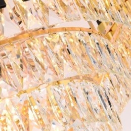 Lámpara colgante de cristal de lujo, iluminación de techo redonda