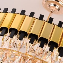 Lámpara colgante de cristal de lujo, iluminación de techo redonda