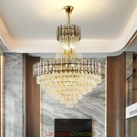 Lámpara colgante moderna de cristal dorado Lámpara colgante moderna de cristal dorado