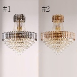 Lámpara colgante moderna de cristal dorado