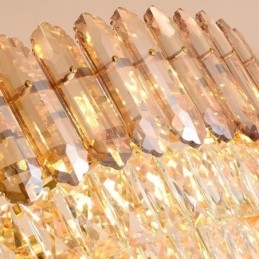 Lámpara colgante moderna de cristal dorado