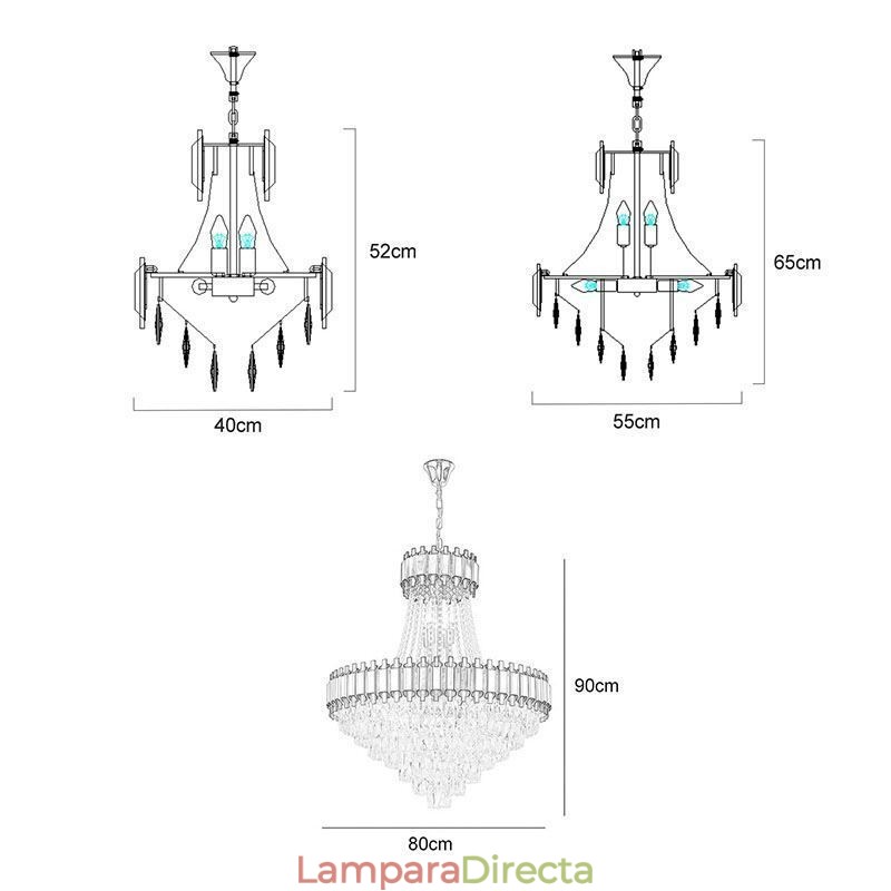 Lámpara colgante de cristal moderna para techo