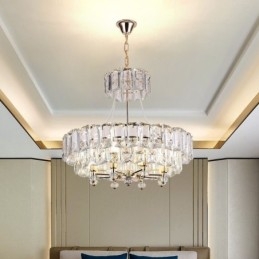 Lámpara colgante de cristal blanco, luces de techo modernas, luces colgantes
