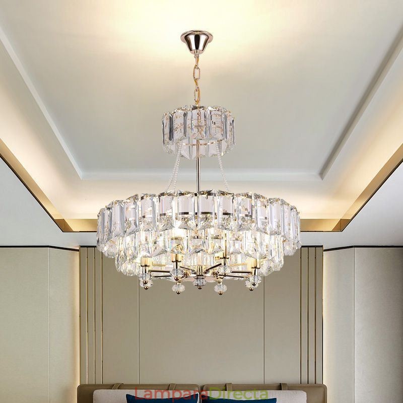 Lámpara colgante de cristal blanco, luces de techo modernas, luces colgantes