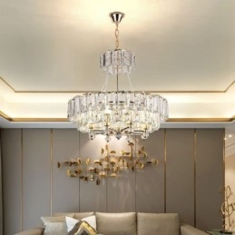 Lámpara colgante de cristal blanco, luces de techo modernas, luces colgantes