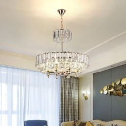 Lámpara colgante de cristal blanco, luces de techo modernas, luces colgantes