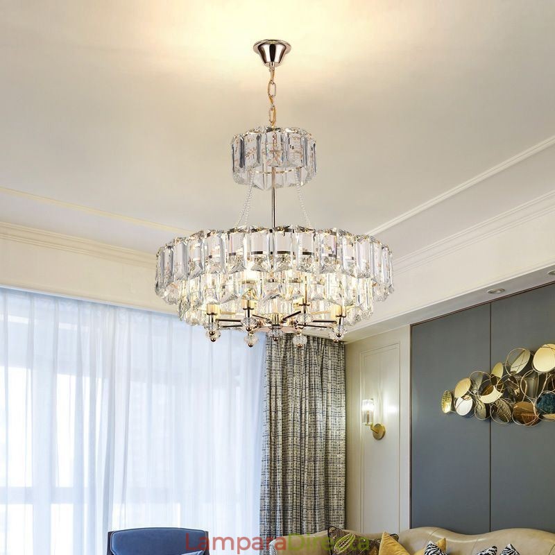 Lámpara colgante de cristal blanco, luces de techo modernas, luces colgantes