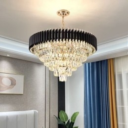 Lámpara colgante de cristal de lujo, luz de techo, 6, 9 y 12 luces