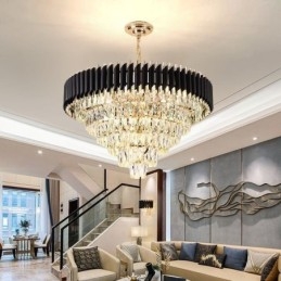 Lámpara colgante de cristal de lujo, luz de techo, 6, 9 y 12 luces