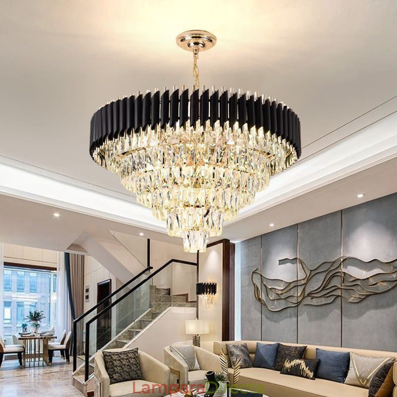 Lámpara colgante de cristal de lujo, luz de techo, 6, 9 y 12 luces