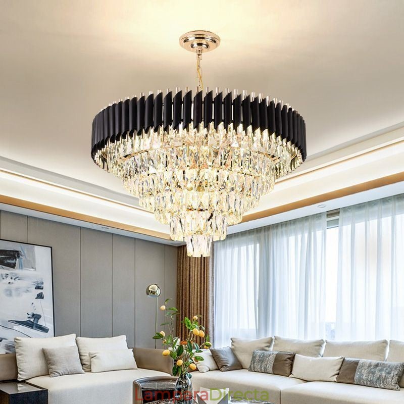 Lámpara colgante de cristal de lujo, luz de techo, 6, 9 y 12 luces