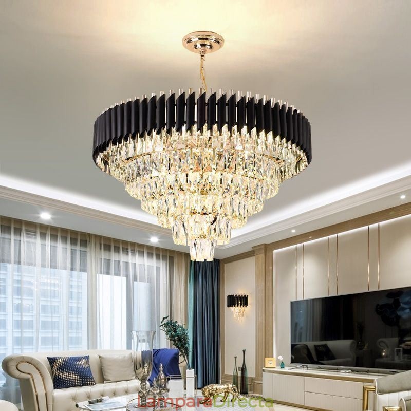 Lámpara colgante de cristal de lujo, luz de techo, 6, 9 y 12 luces