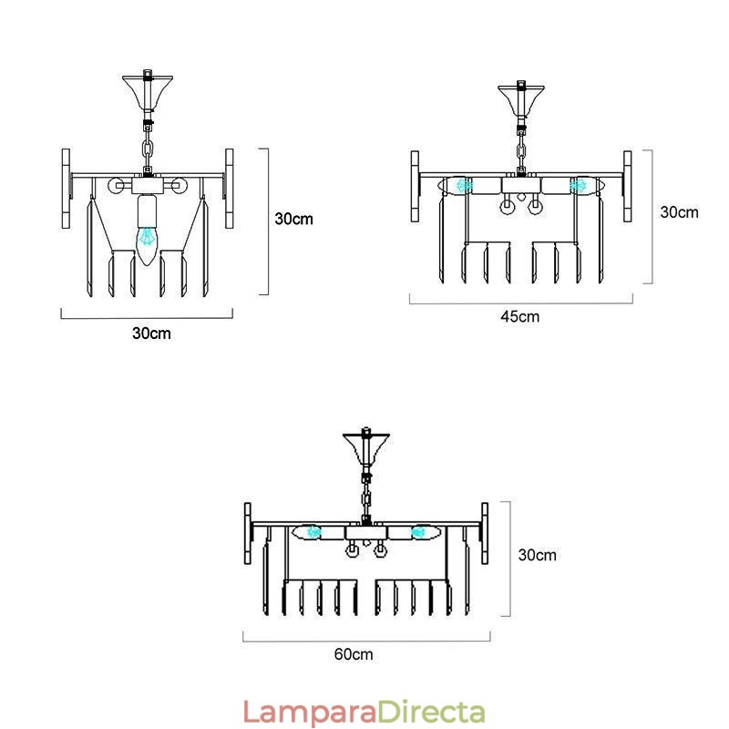 Lámpara colgante de techo de cristal K9 moderna