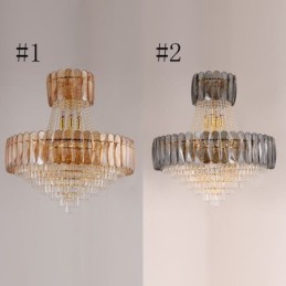 Lámpara colgante de cristal europea, lámpara de techo contemporánea