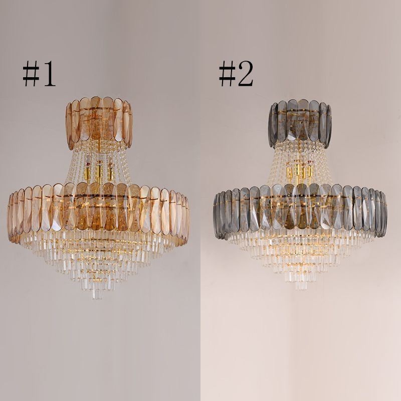 Lámpara colgante de cristal europea, lámpara de techo contemporánea