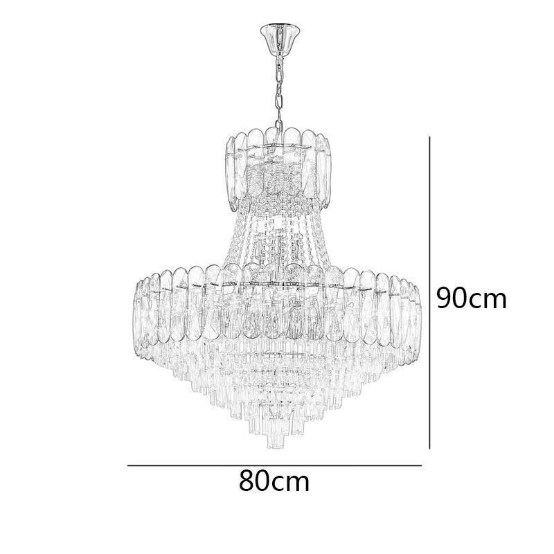 Lámpara colgante de cristal europea, lámpara de techo contemporánea