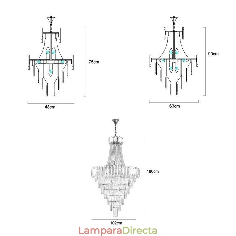 Preciosa lámpara colgante de cristal para techo