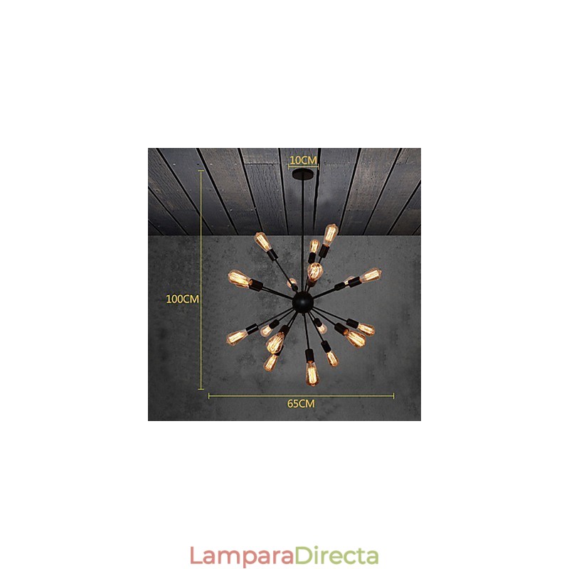 Lámpara de araña de metal de latón antiguo de Country Designers