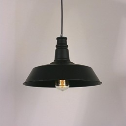 Lámpara colgante moderna negra con pantalla circular destacada
