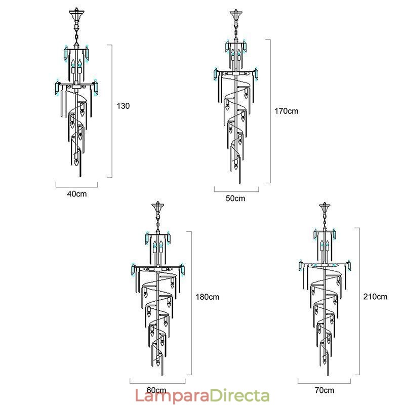 Lámpara colgante de techo de cristal K9 moderna